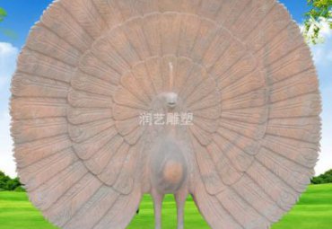 公园石雕孔雀雕塑