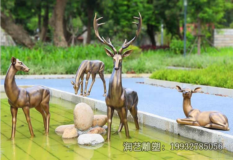 园林铜雕鹿动物雕塑 园林铜雕鹿动物雕塑