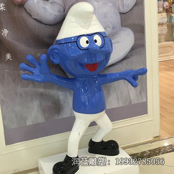 商场玻璃钢蓝精灵人物雕塑 商场玻璃钢蓝精灵人物雕塑
