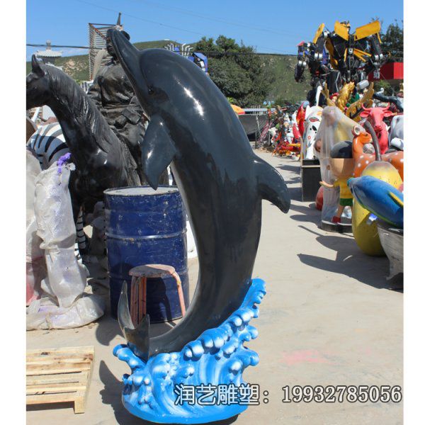 街道玻璃钢海豚动物雕塑 街道玻璃钢海豚动物雕塑