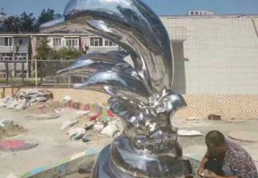 街道动物不锈钢海豚雕塑