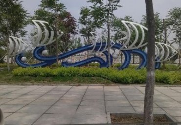 园林不锈钢抽象鱼雕塑