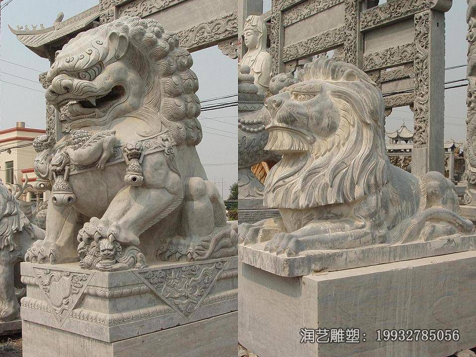 公园石雕狮子动物雕塑 公园石雕狮子动物雕塑