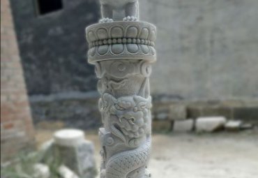 景区石雕龙柱雕塑