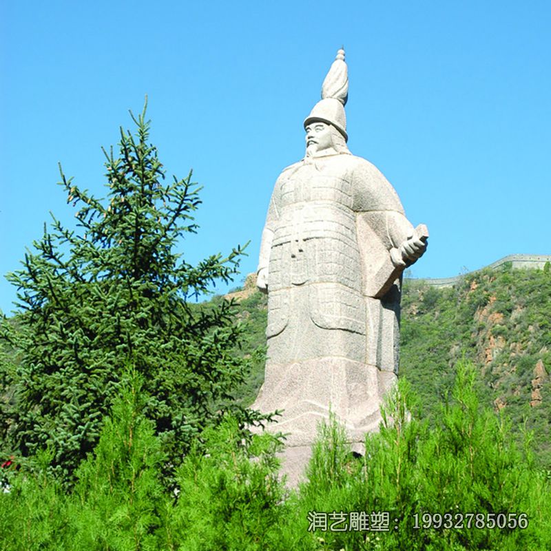 小区石雕戚继光雕塑 小区石雕戚继光雕塑