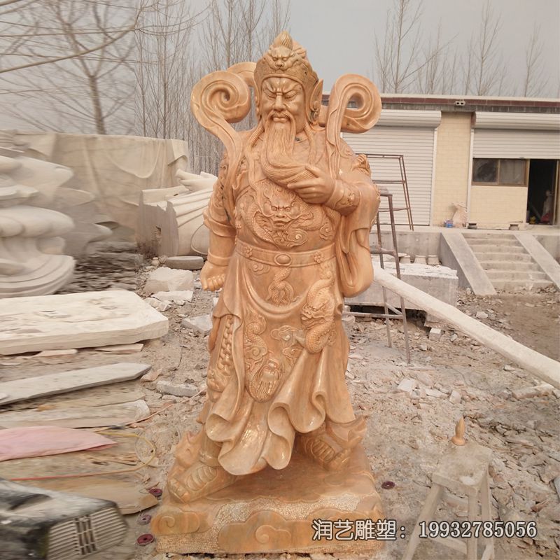 草坪石雕关公雕塑 草坪石雕关公雕塑
