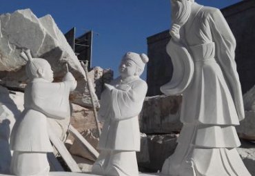 企业石雕孔融让梨雕塑