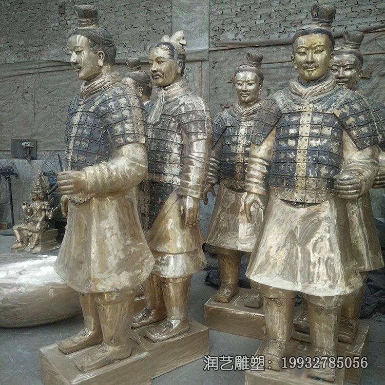 草坪铜雕兵马俑雕塑 草坪铜雕兵马俑雕塑