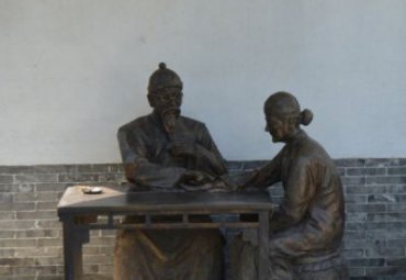 学校铜雕中医人物雕塑