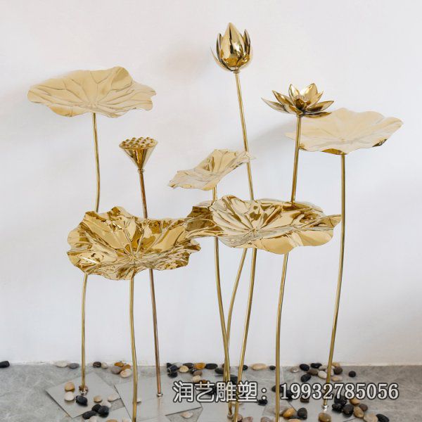 城市荷花不锈钢景观雕塑 城市荷花不锈钢景观雕塑