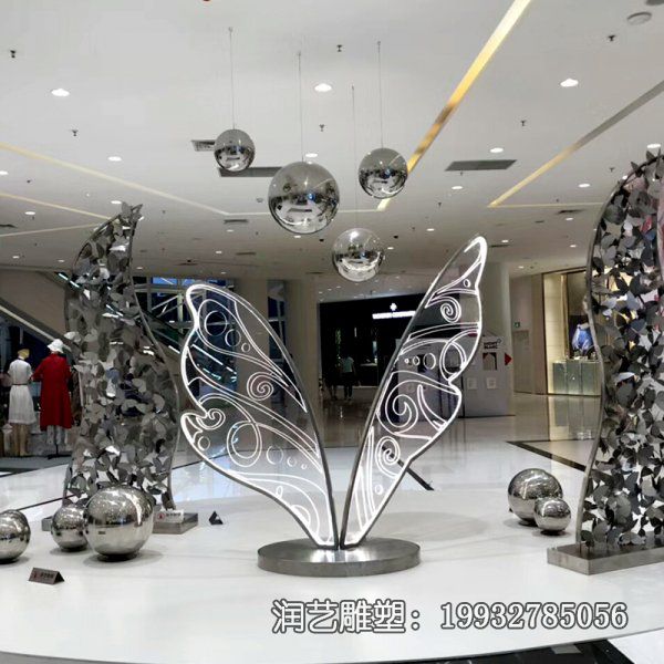不锈钢小区镂空翅膀雕塑 不锈钢小区镂空翅膀雕塑