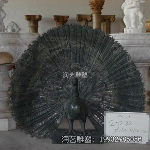 酒店石雕孔雀雕塑 酒店石雕孔雀雕塑