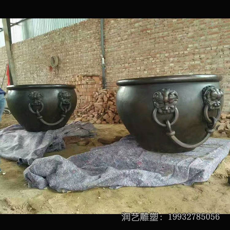 园林铜雕水缸雕塑 园林铜雕水缸雕塑