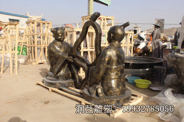街道铜雕孔融让梨雕塑 街道铜雕孔融让梨雕塑