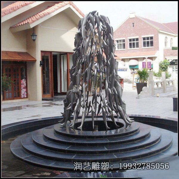 草坪不锈钢鱼动物雕塑 草坪不锈钢鱼动物雕塑