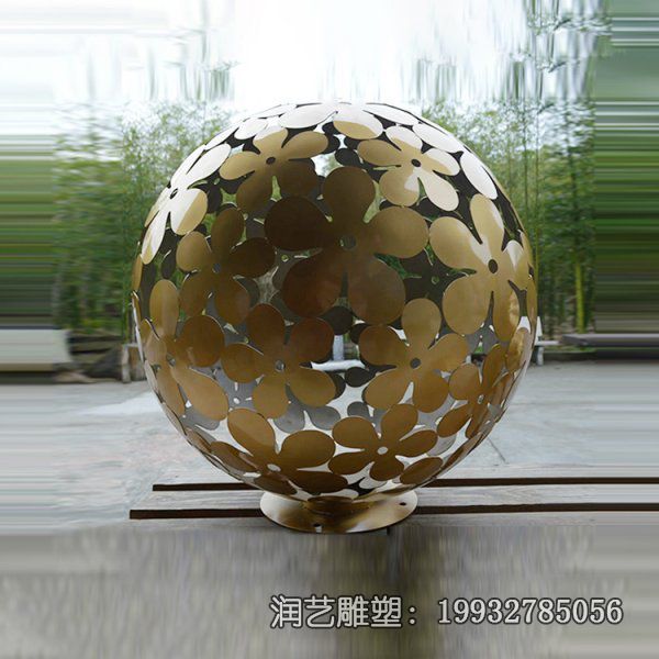校园不锈钢镂空球雕塑 校园不锈钢镂空球雕塑