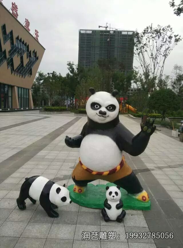 公司玻璃钢功夫熊猫雕塑 公司玻璃钢功夫熊猫雕塑
