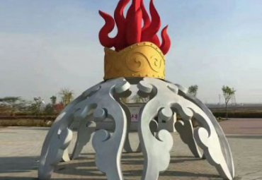 公司不锈钢火炬雕塑