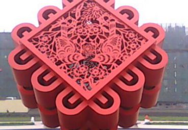 景区不锈钢中国结雕塑