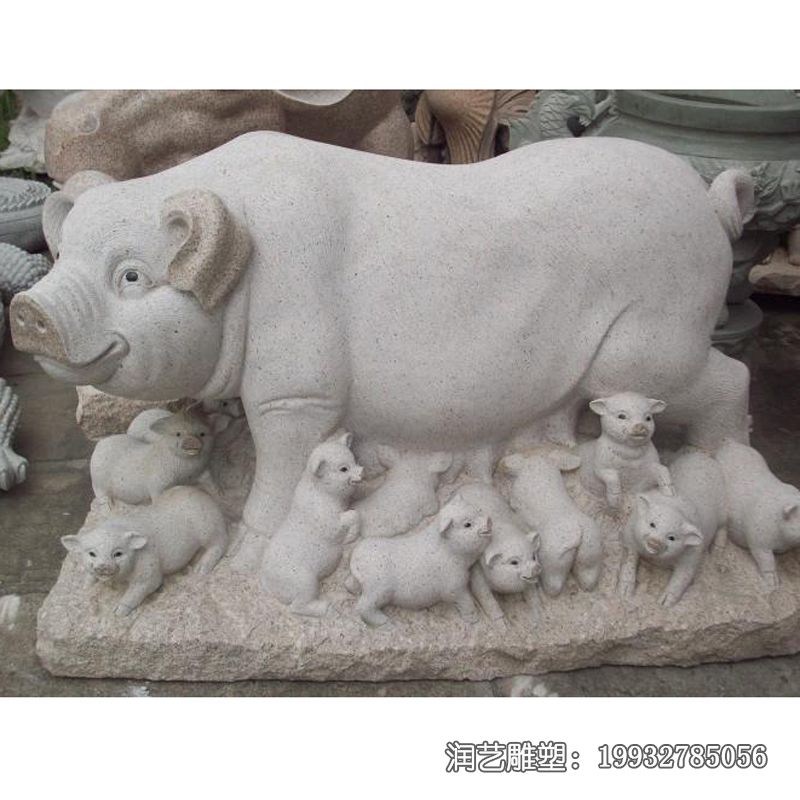 公园动物猪石雕雕塑 公园动物猪石雕雕塑