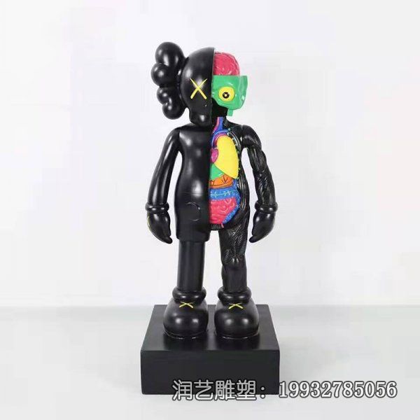 酒店卡通玻璃钢kaws公仔雕塑 酒店卡通玻璃钢kaws公仔雕塑