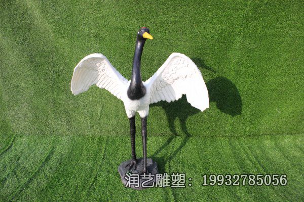 园林仙鹤玻璃钢雕塑 园林仙鹤玻璃钢雕塑