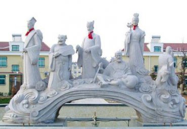 草坪石雕八仙过海雕塑