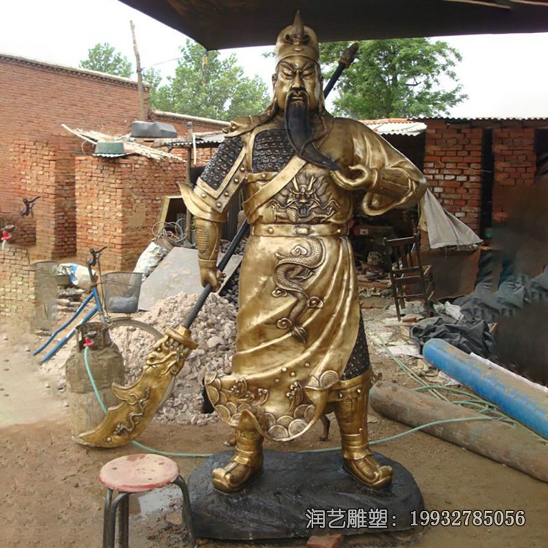 园林铜雕关公雕塑 园林铜雕关公雕塑