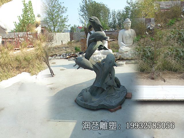 广场铜雕海豚雕塑 广场铜雕海豚雕塑