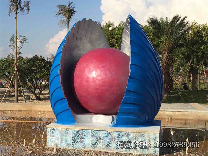 学校玻璃钢贝壳雕塑 学校玻璃钢贝壳雕塑