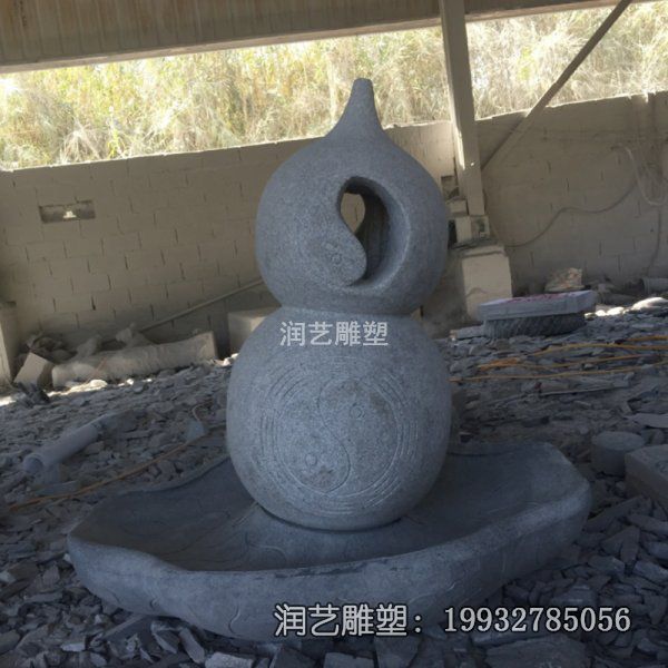 企业石雕葫芦雕塑 企业石雕葫芦雕塑