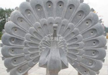 园林石雕孔雀动物雕塑