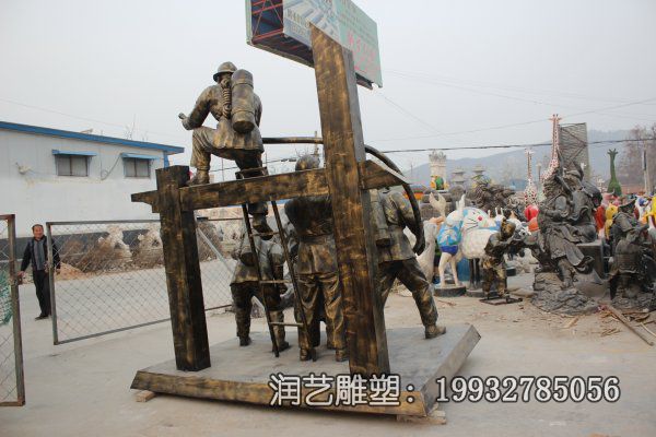 公司铜雕消防人物雕塑 公司铜雕消防人物雕塑
