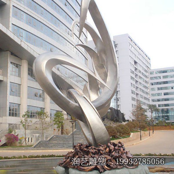 企业不锈钢海浪景观雕塑 企业不锈钢海浪景观雕塑