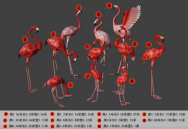 广场玻璃钢火烈鸟雕塑