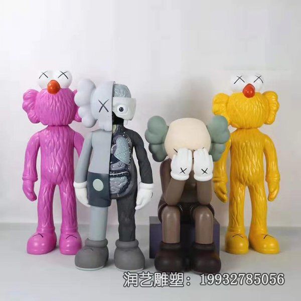 玻璃钢彩绘kaws公仔雕塑 玻璃钢彩绘kaws公仔雕塑