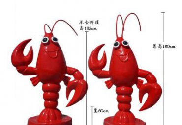 酒店玻璃钢卡通龙虾雕塑