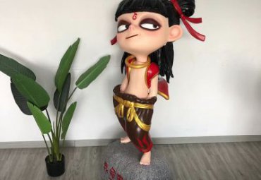 商场玻璃钢哪吒人物雕塑