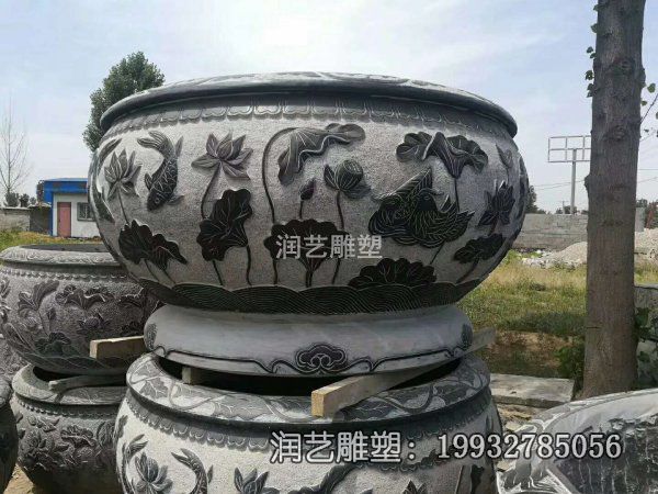商场石雕鱼缸雕塑 商场石雕鱼缸雕塑