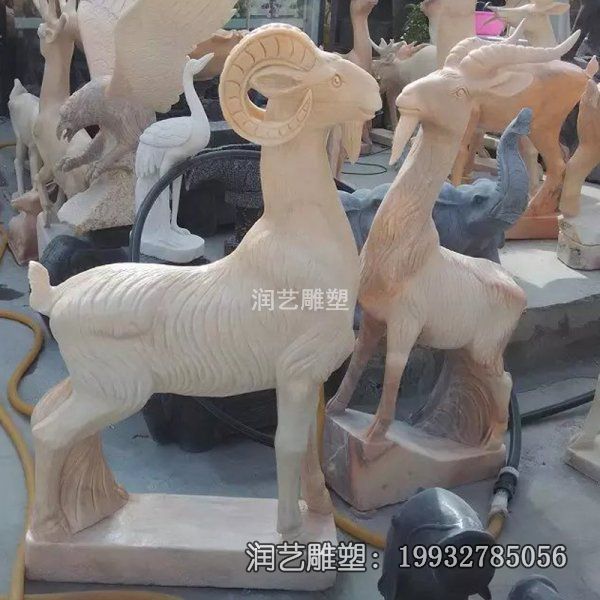 草坪石雕羊动物雕塑 草坪石雕羊动物雕塑