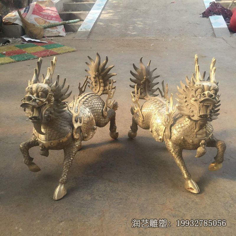 景区铜雕麒麟雕塑 景区铜雕麒麟雕塑