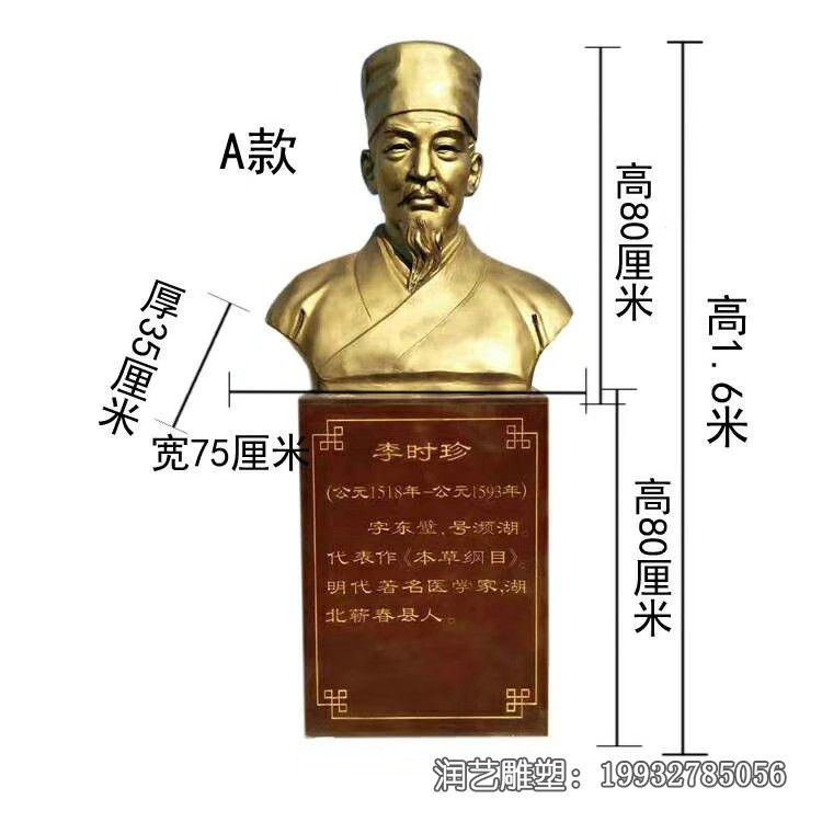 小区铜雕李时珍雕塑 小区铜雕李时珍雕塑