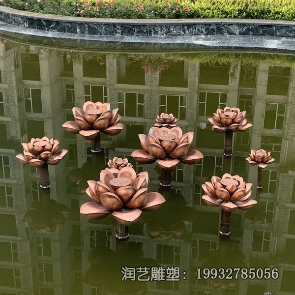 小区荷花不锈钢景观雕塑 小区荷花不锈钢景观雕塑