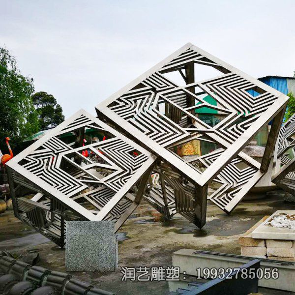 公园不锈钢景观镂空雕塑 公园不锈钢景观镂空雕塑