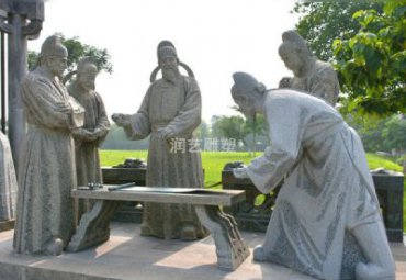 学校石雕李白雕塑