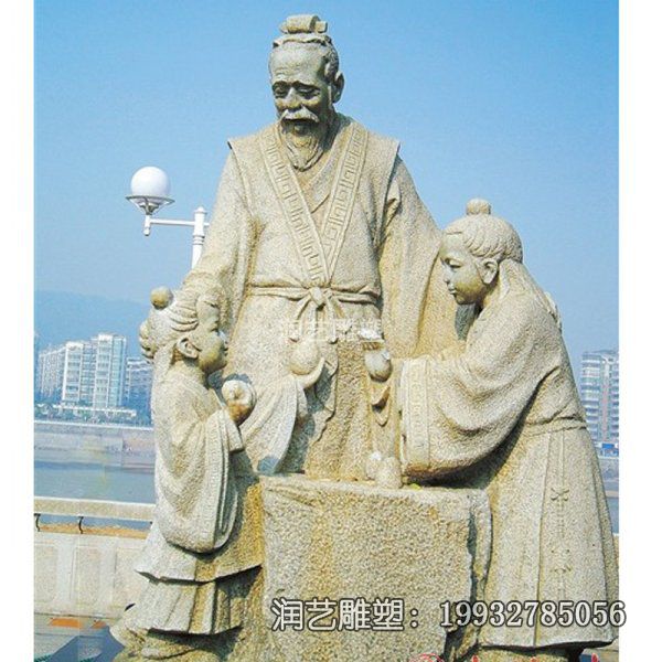 广场石雕孔融让梨雕塑 广场石雕孔融让梨雕塑