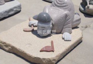广场石雕工人雕塑