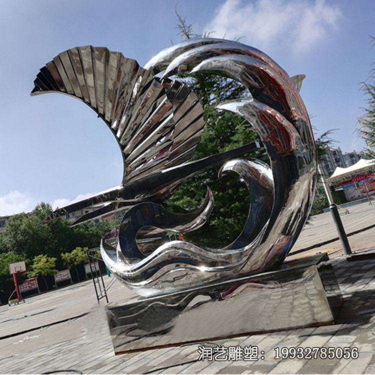 企业景观不锈钢船雕塑 企业景观不锈钢船雕塑