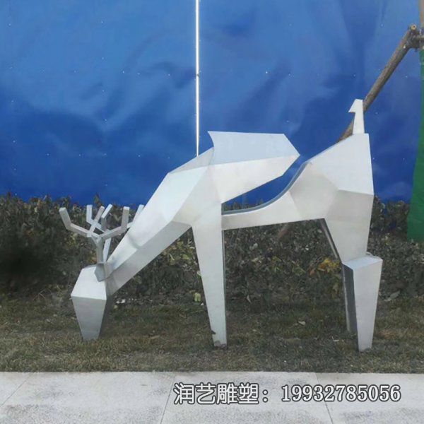 广场不锈钢鹿抽象雕塑 广场不锈钢鹿抽象雕塑