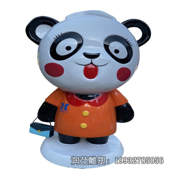 商场玻璃钢卡通熊猫动物雕塑 商场玻璃钢卡通熊猫动物雕塑